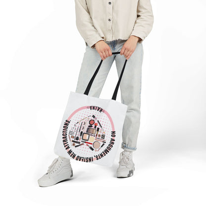 Personalized Initial Quote Cosmetic Heart Canvas Tote Custom Name