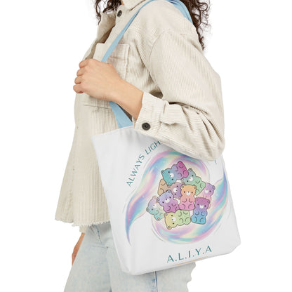 Personalized Initial Quote Pastel Cloud Canvas Tote Custom Name