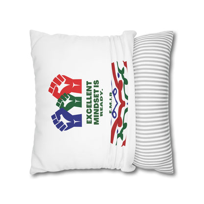 Personalized Initial Quote Victory — Custom Sayings on Square Poly Canvas Pillowcase