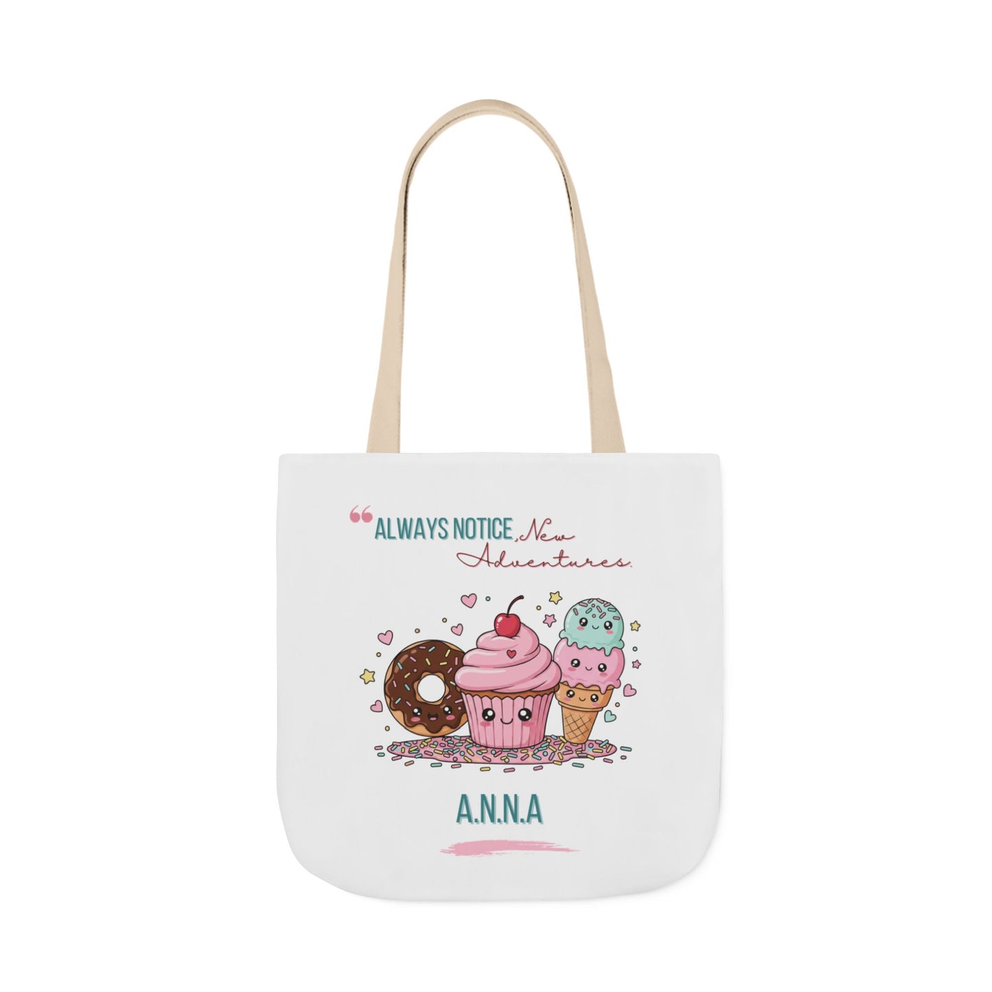 Personalized Initial Quote Sweet Treat Canvas Tote Custom Name