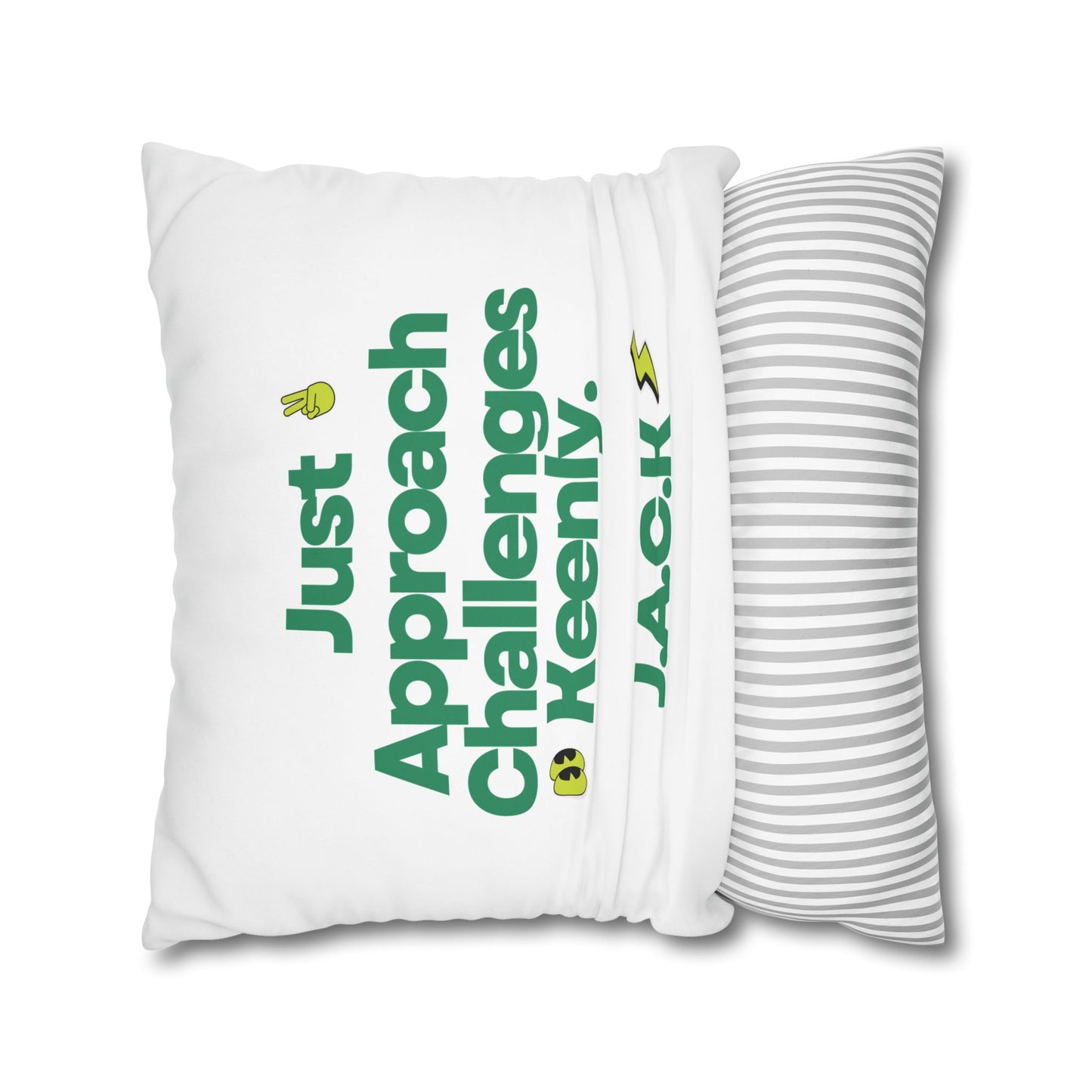 Personalized Initial Quote Simple Note — Custom Sayings on Square Poly Canvas Pillowcase