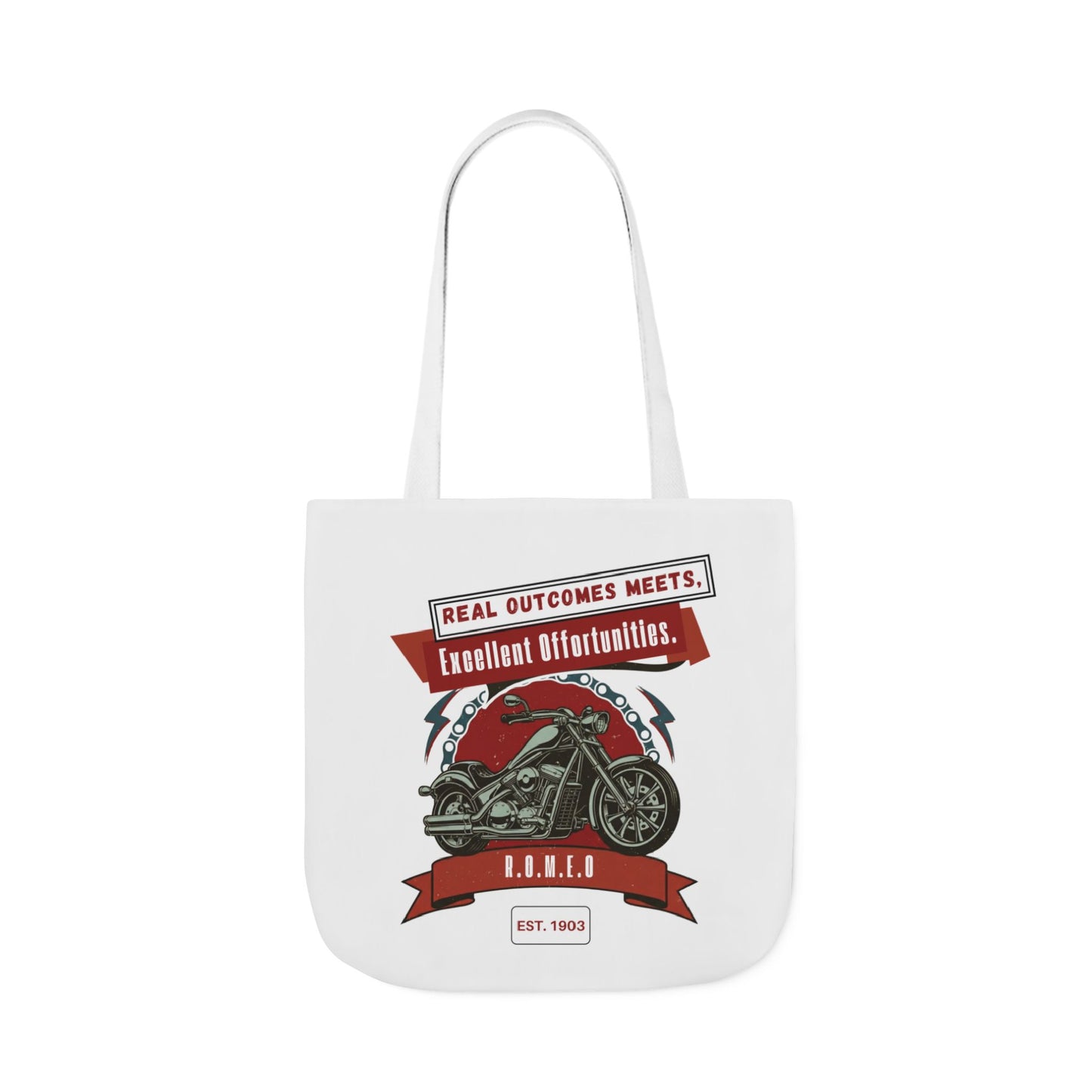 Personalized Initial Quote Motorcycle Canvas Tote Custom Name