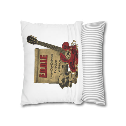 Personalized Initial Quote Guitar — Custom Sayings on Square Poly Canvas Pillowcase