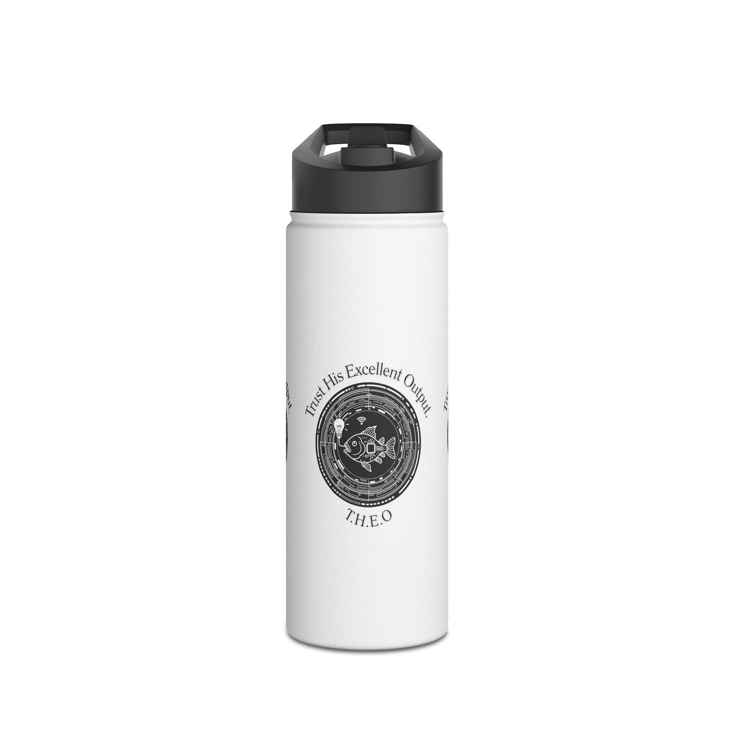 Personalized Initial Quote Fish Stainless Steel Water Bottle