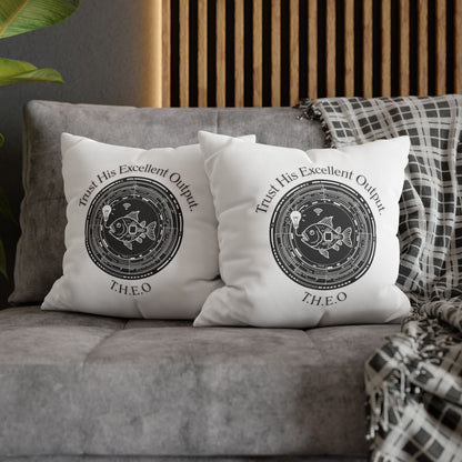 Personalized Initial Quote Fish — Custom Sayings on Square Poly Canvas Pillowcase