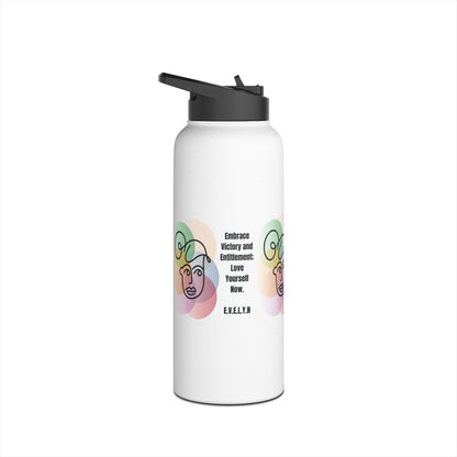Personalized Initial Quote Sketch Girl Stainless Steel Water Bottle
