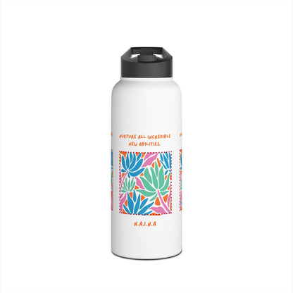 Personalized Initial Quote Floral Momentum Stainless Steel Water Bottle