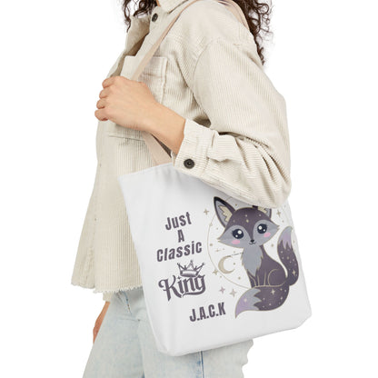 Personalized Initial Quote Fox King Canvas Tote Custom Name