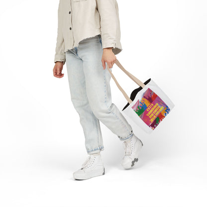 Personalized Initial Quote Colorful Paint Canvas Tote Custom Name