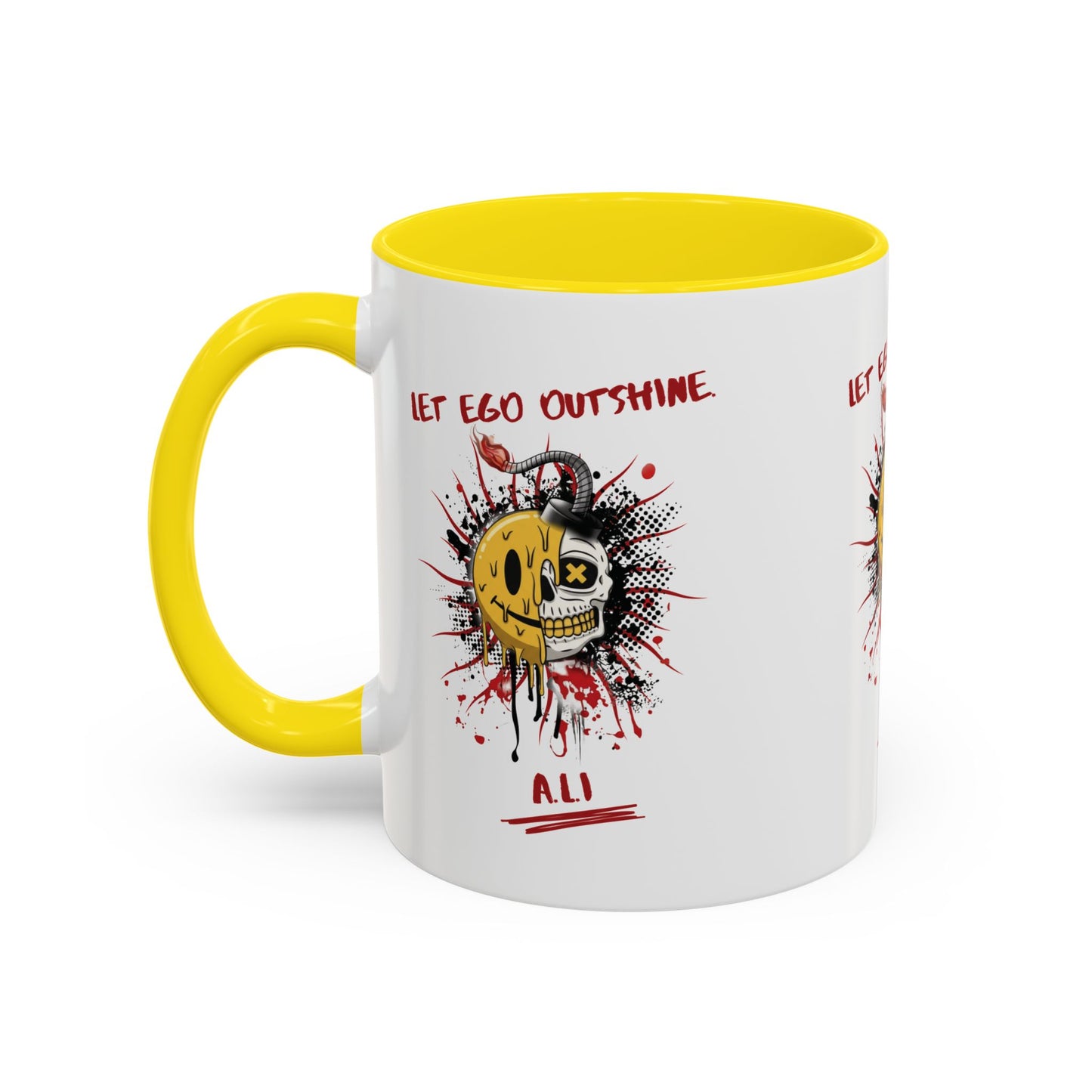 Personalized Split Smile Skull Accent Coffee Mug