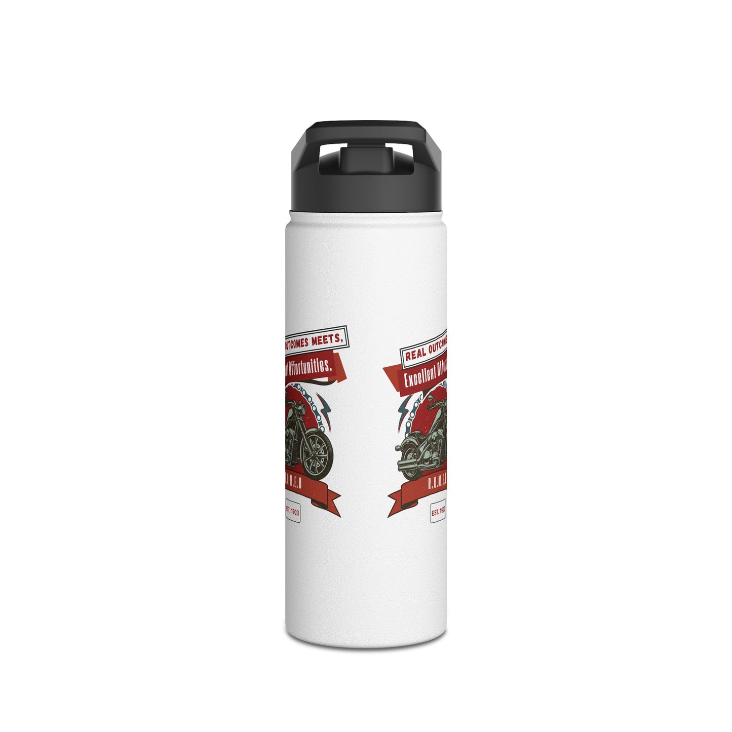 Personalized Initial Quote Motorcycle Stainless Steel Water Bottle