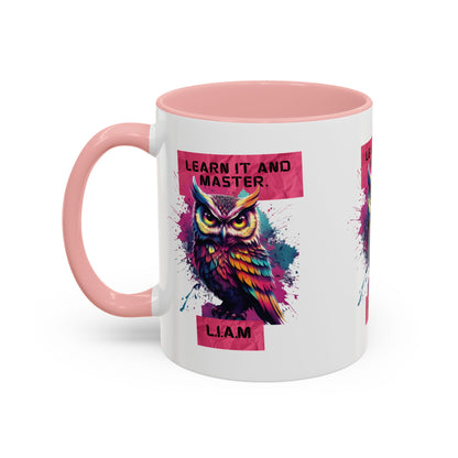 Personalized Initial Owl Accent Coffee Mug
