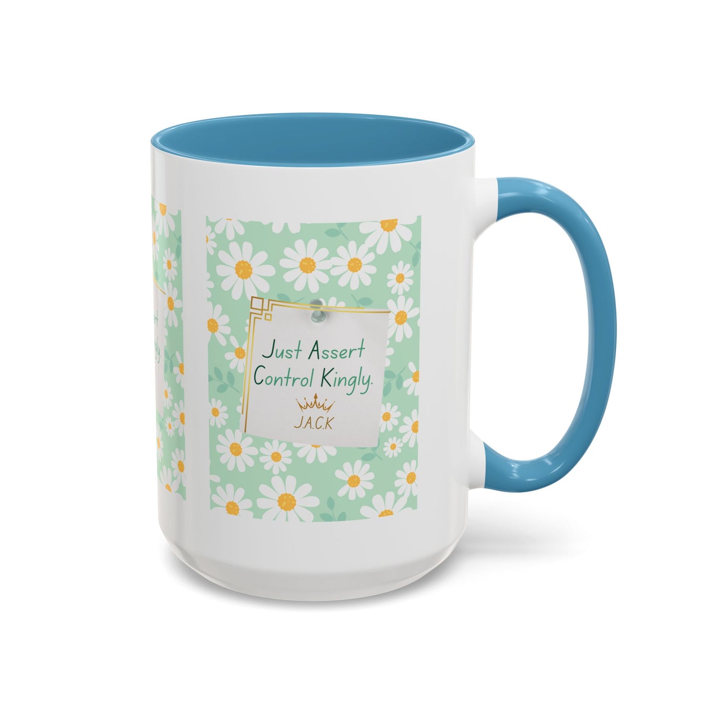 Personalized Floral Message Accent Coffee Mug