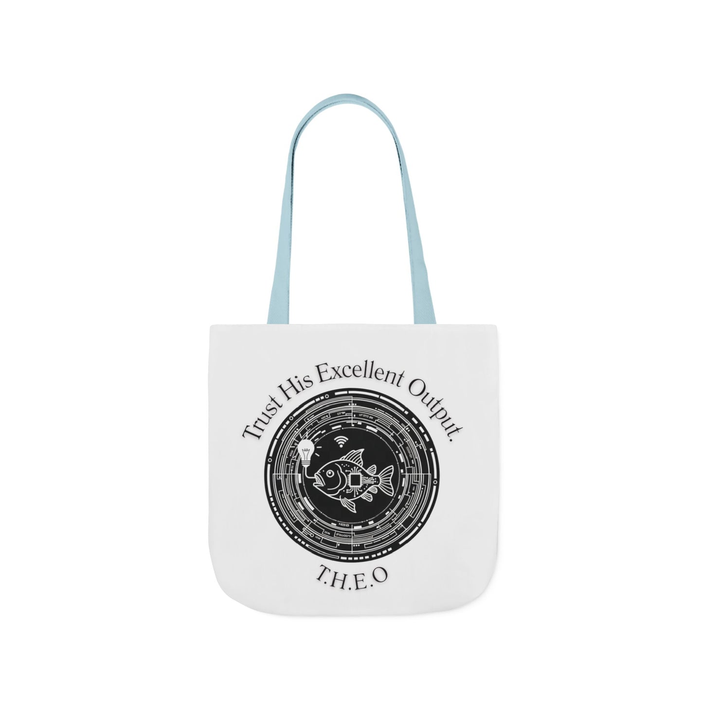Personalized Initial Quote Circle Fish Canvas Tote Custom Name