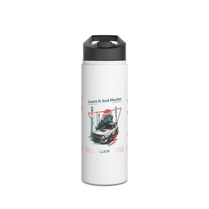Personalized Initial Quote Dinosaur Car Stainless Steel Water Bottle