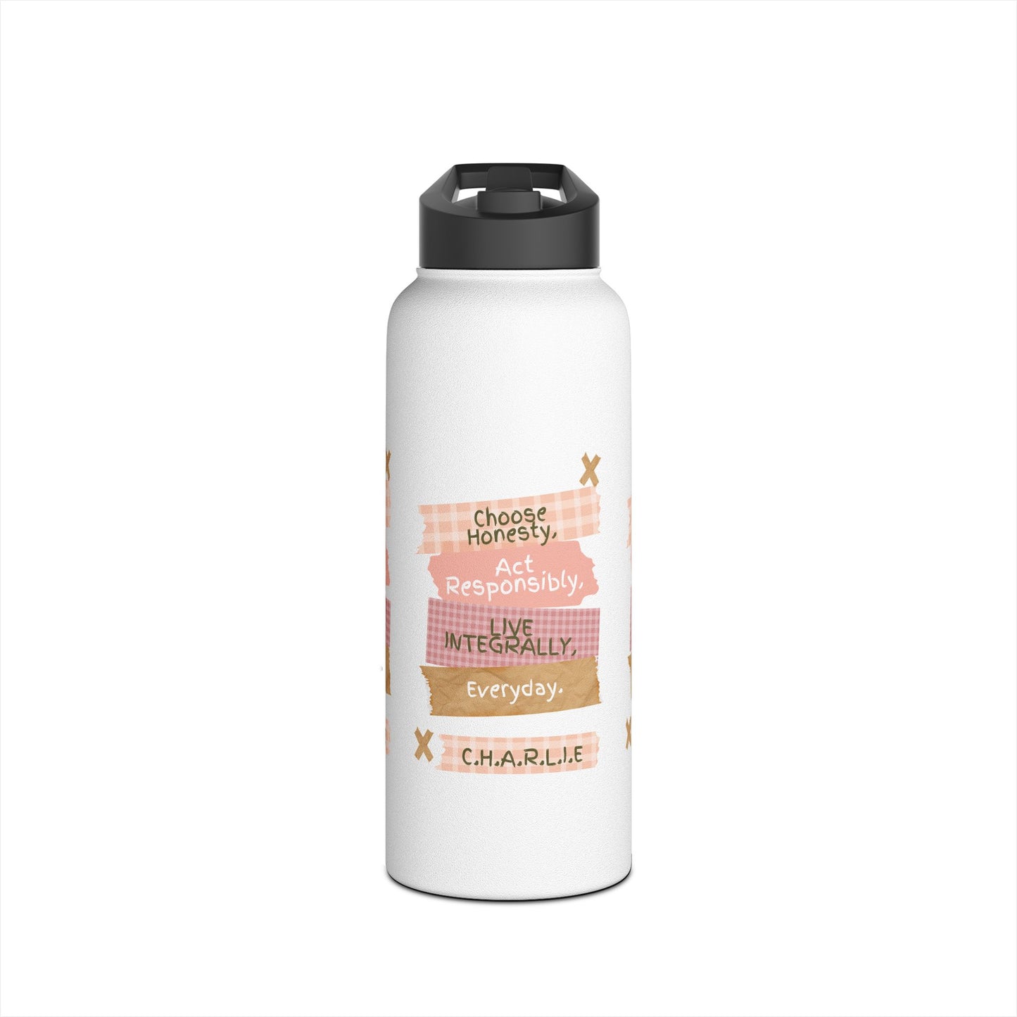 Personalized Initial Quote Note Steps Stainless Steel Water Bottle