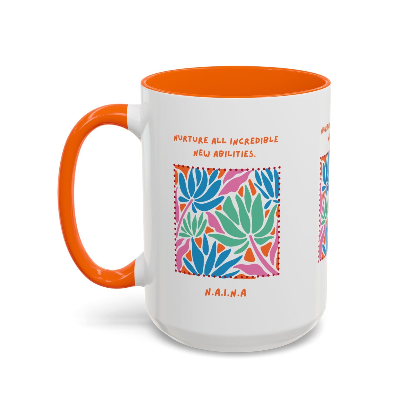 Personalized Initial Floral Momentum Accent Coffee Mug