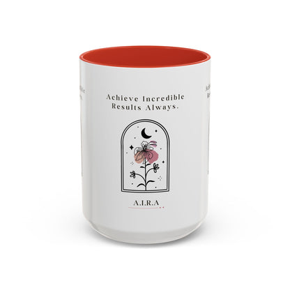 Personalized Initial Floral Moon Accent Coffee Mug