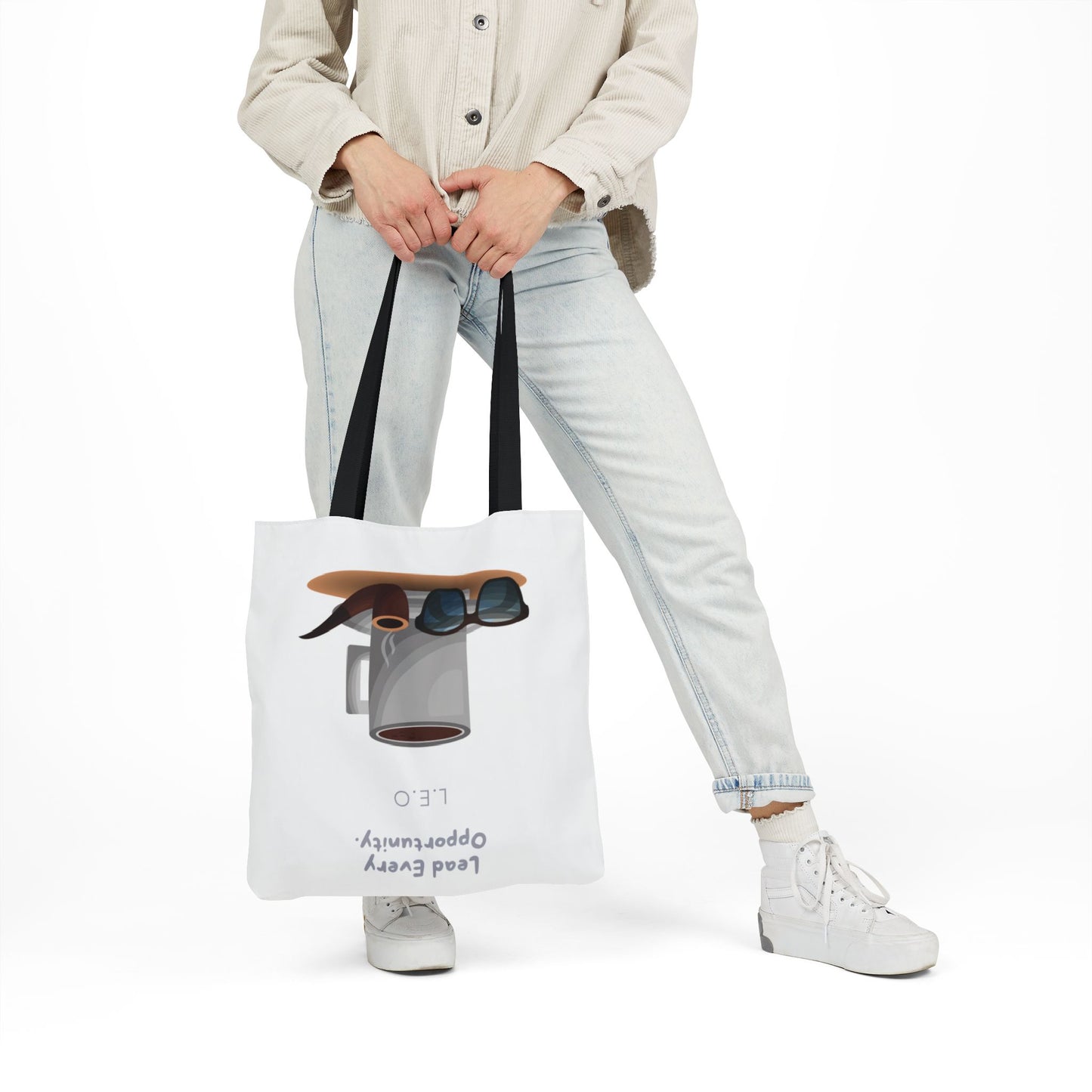 Personalized Initial Quote Sunglasses and Coffee Canvas Tote Custom Name