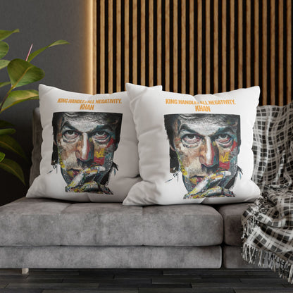 Personalized Initial Quote Khan — Custom Sayings on Square Poly Canvas Pillowcase