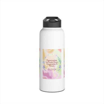 Personalized Initial Quote Ocean Theme Stainless Steel Water Bottle