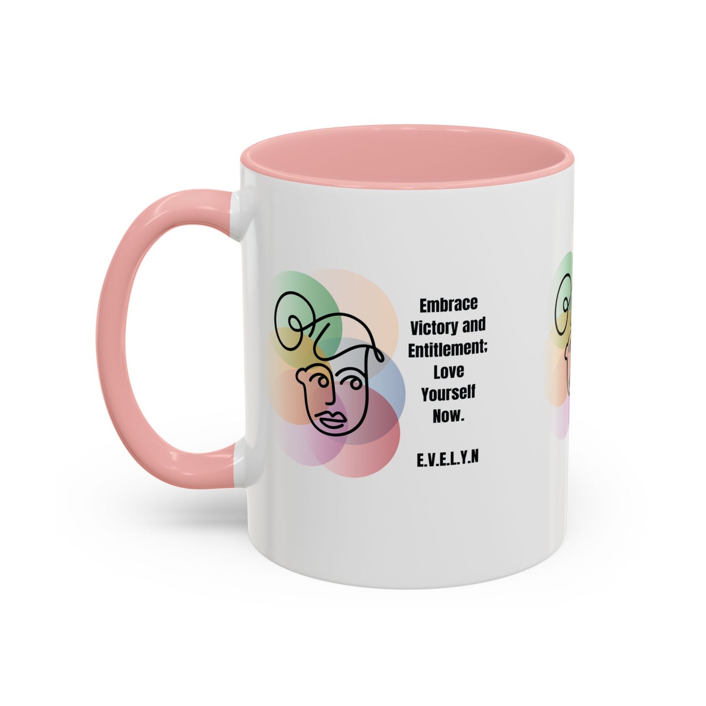 Personalized Initial Sketch Girl Accent Coffee Mug