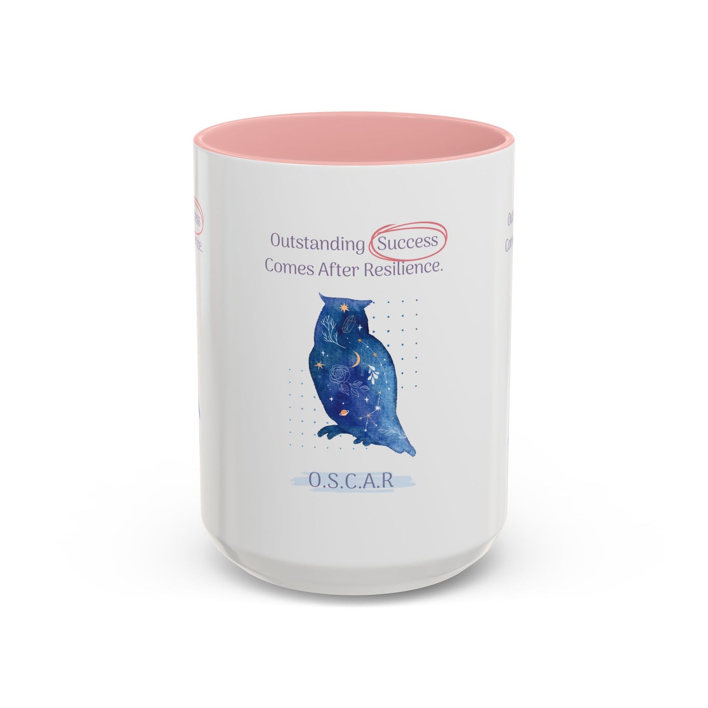 Personalized Initial Galaxy Owl Accent Coffee Mug
