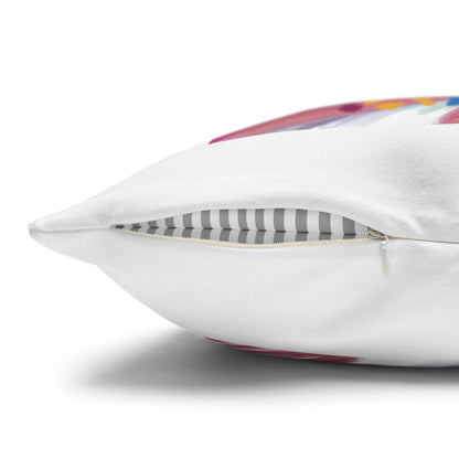 Personalized Initial Quote Colorful Paint — Custom Sayings on Square Poly Canvas Pillowcase