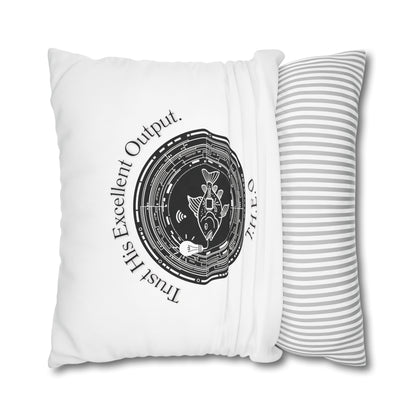 Personalized Initial Quote Fish — Custom Sayings on Square Poly Canvas Pillowcase