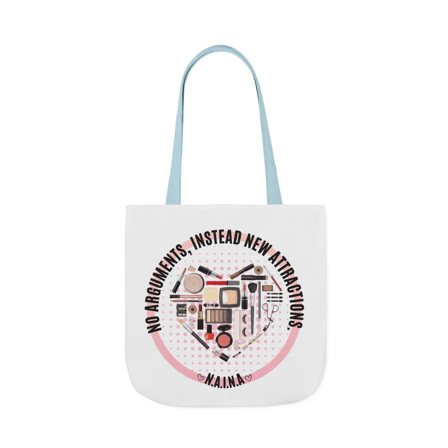 Personalized Initial Quote Cosmetic Heart Canvas Tote Custom Name