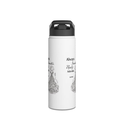 Personalized Initial Quote Girl Light Stainless Steel Water Bottle