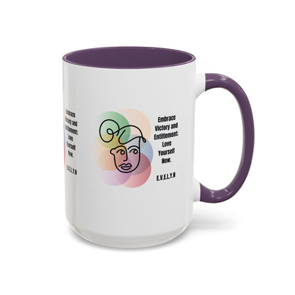 Personalized Initial Sketch Girl Accent Coffee Mug