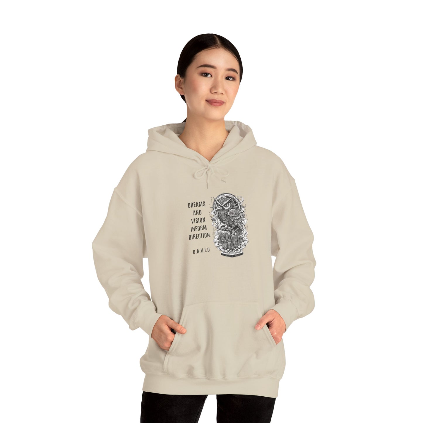 Personalized Owl Vision Graphic Hooded Sweatshirt