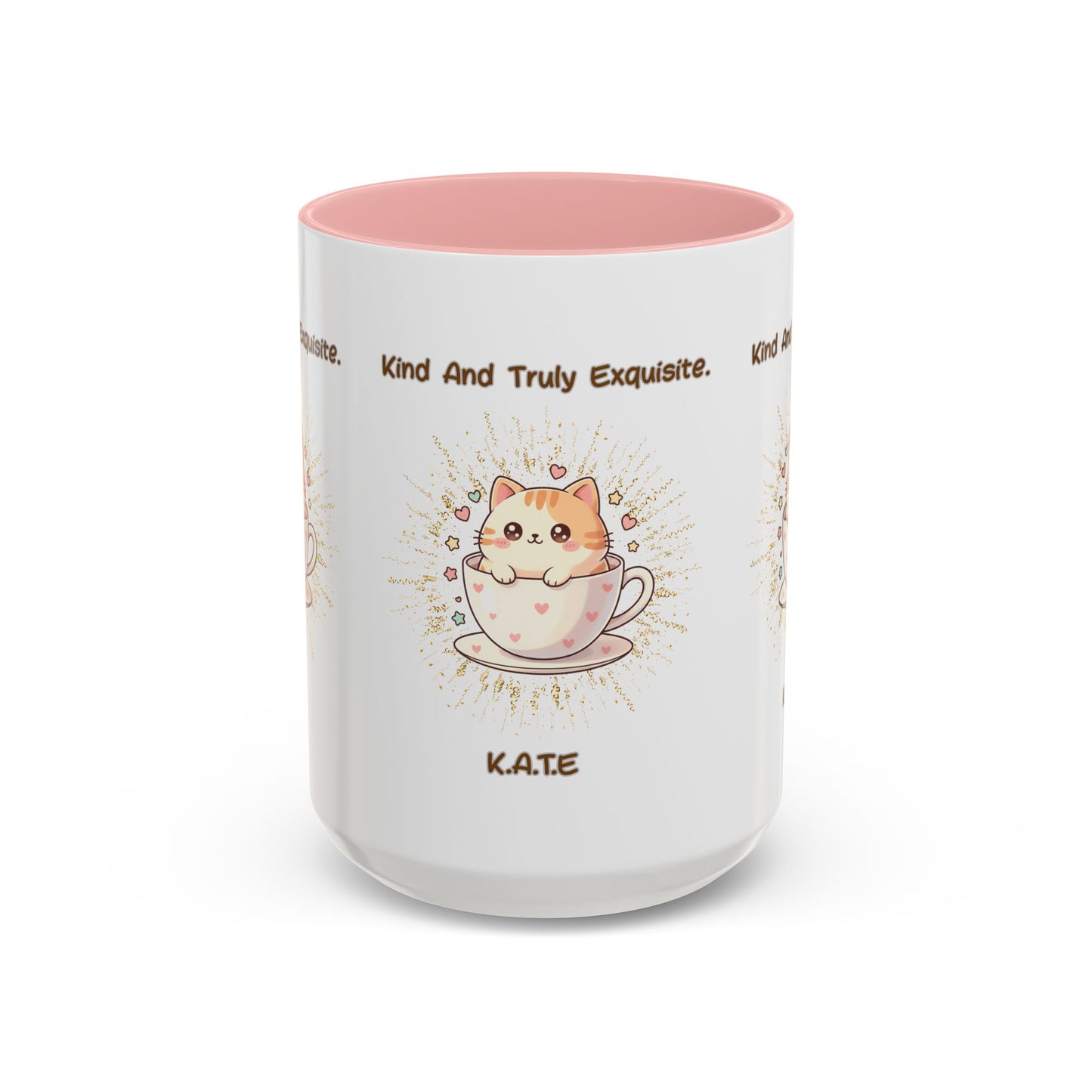 Personalized Initial Exquisite Cat Accent Coffee Mug