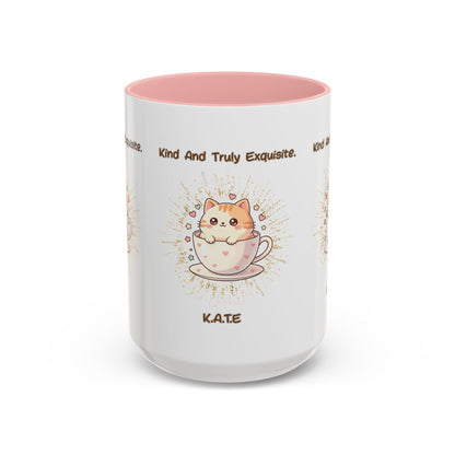 Personalized Initial Exquisite Cat Accent Coffee Mug