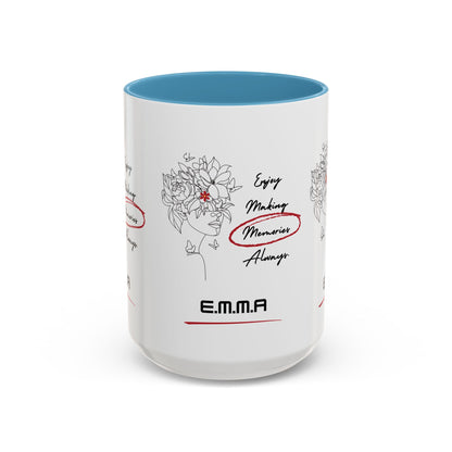 Personalized Initial Floral Girl Accent Coffee Mug