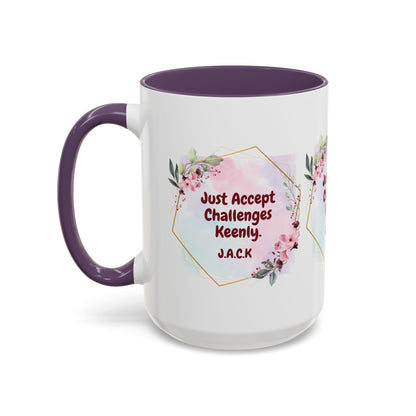 Personalized Floral Frame Accent Coffee Mug