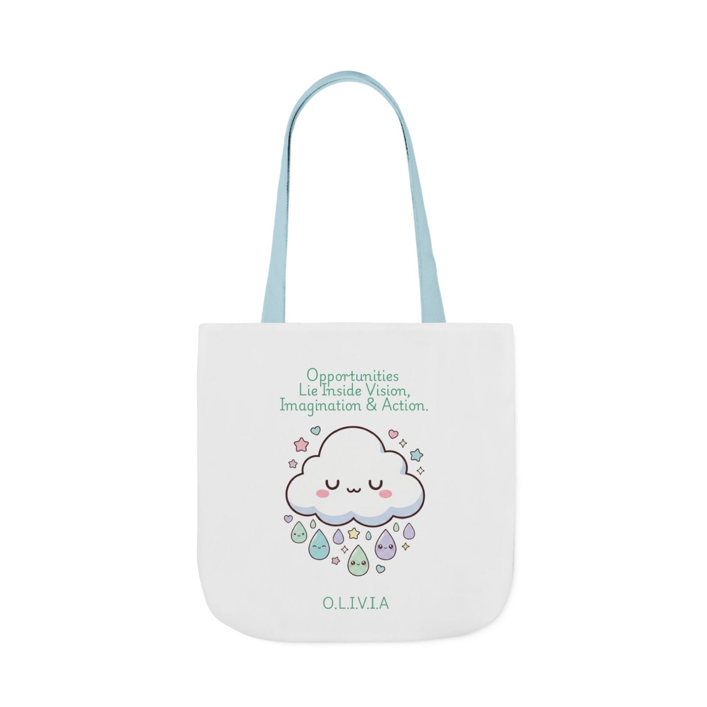 Personalized Initial Quote Cloud Dripping Canvas Tote Custom Name