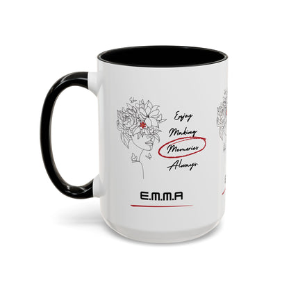 Personalized Initial Floral Girl Accent Coffee Mug