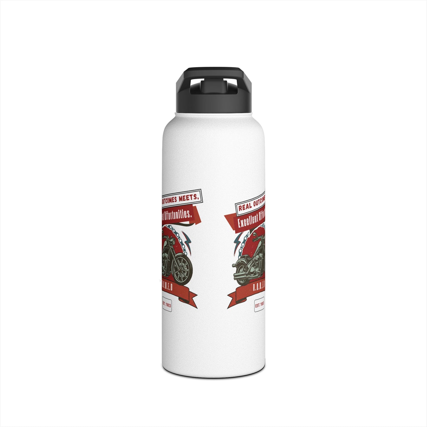 Personalized Initial Quote Motorcycle Stainless Steel Water Bottle