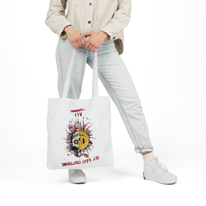 Personalized Initial Quote Split Smile Skull Canvas Tote Custom Name