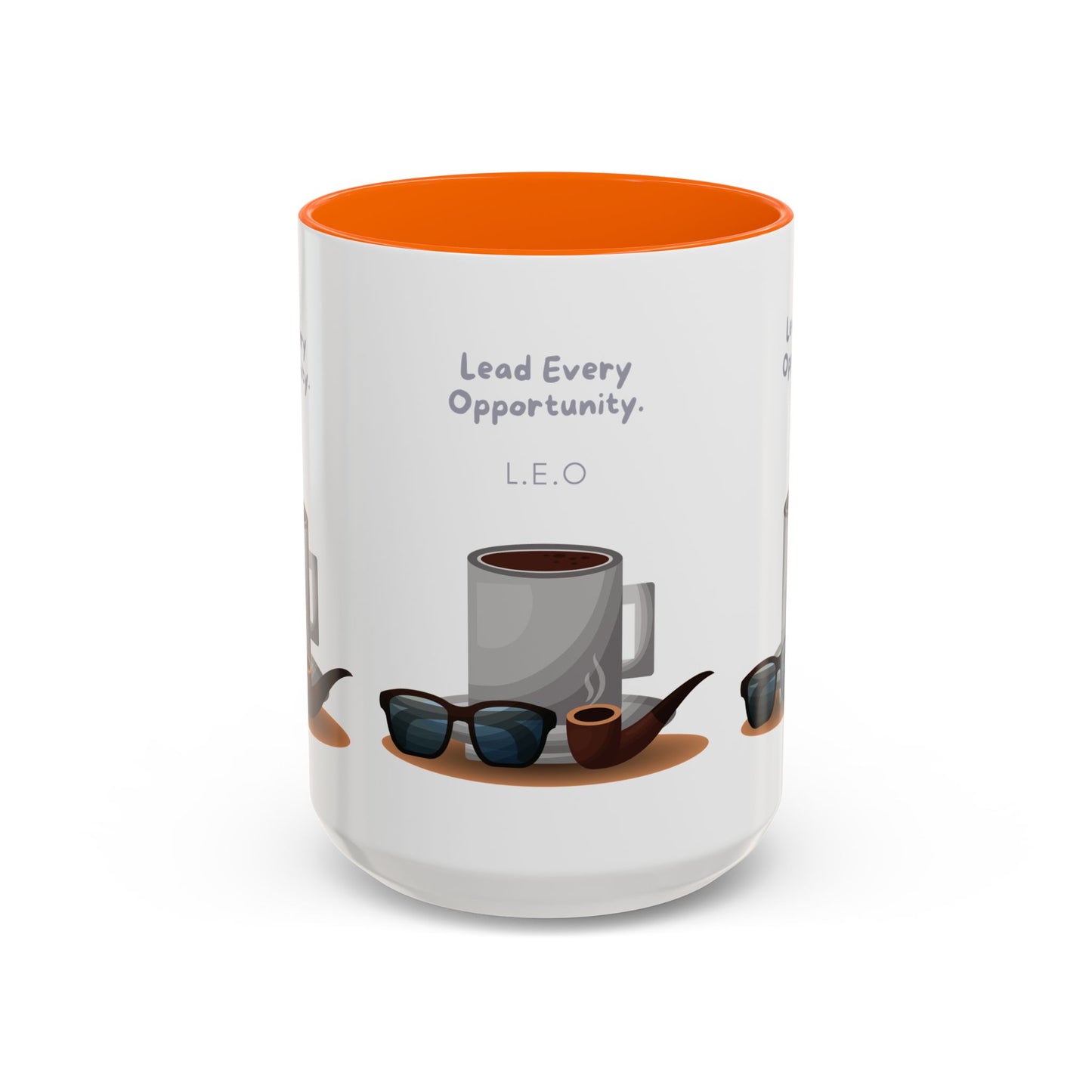 Personalized Initial Coffee and Sunglasses Accent Coffee Mug