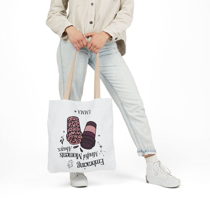 Personalized Initial Quote Coffee Cup Canvas Tote Custom Name