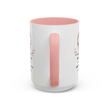 Personalized Initial Floral Skull Accent Coffee Mug