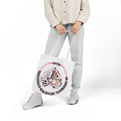 Personalized Initial Quote Cosmetic Heart Canvas Tote Custom Name