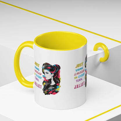 Personalized Vintage Girl Accent Coffee Mug