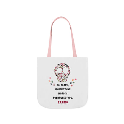 Personalized Initial Quote Floral Skull Canvas Tote Custom Name
