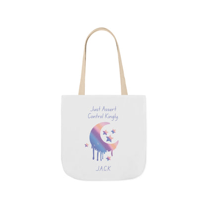 Personalized Initial Quote Moon Dripping Canvas Tote Custom Name