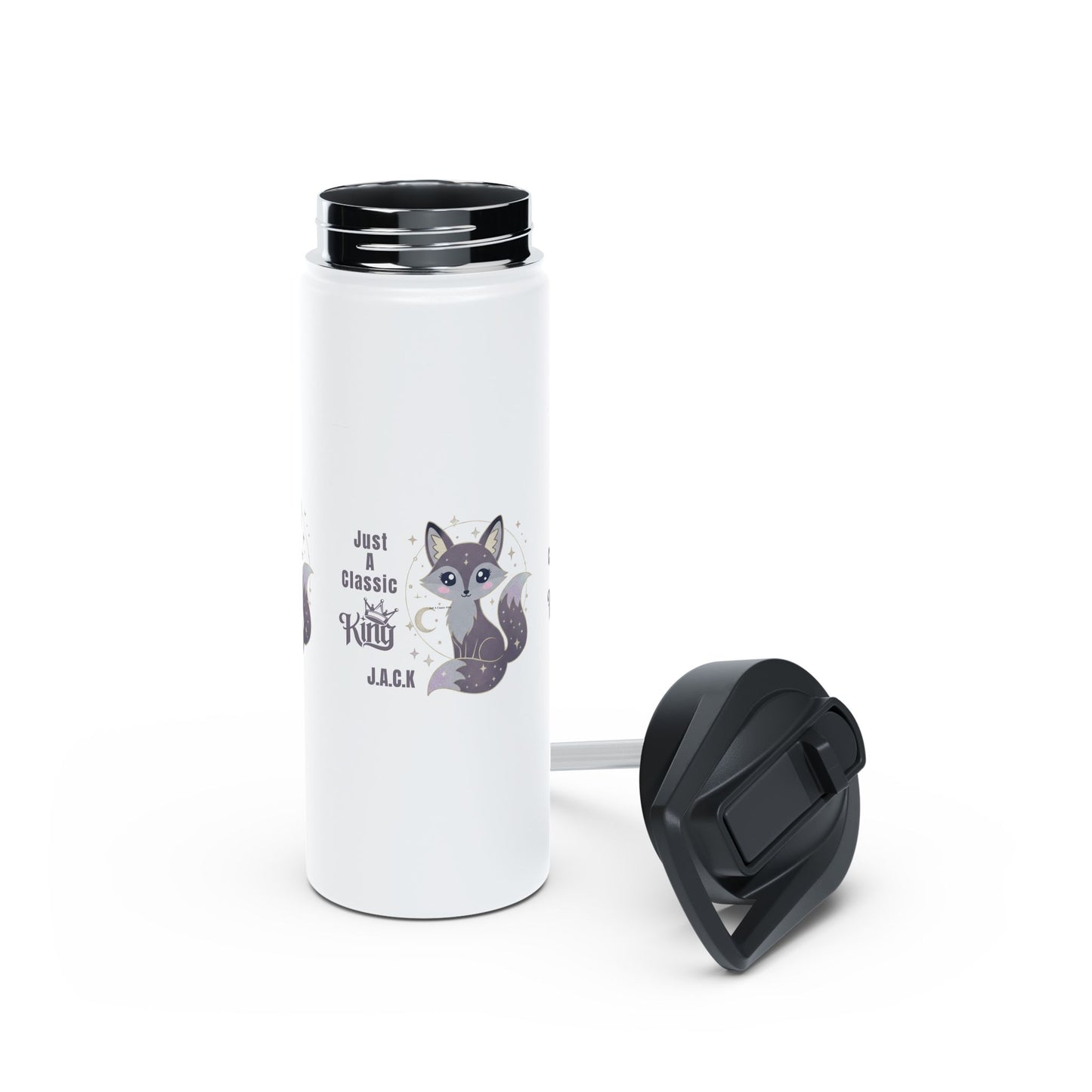 Personalized Initial Quote Fox King Stainless Steel Water Bottle