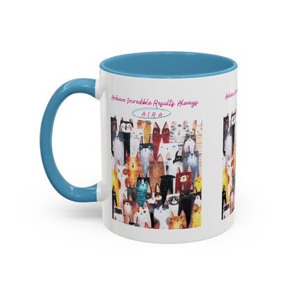 Personalized Initial Cat Collage Accent Coffee Mug